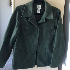 Army green gap wool blazer.